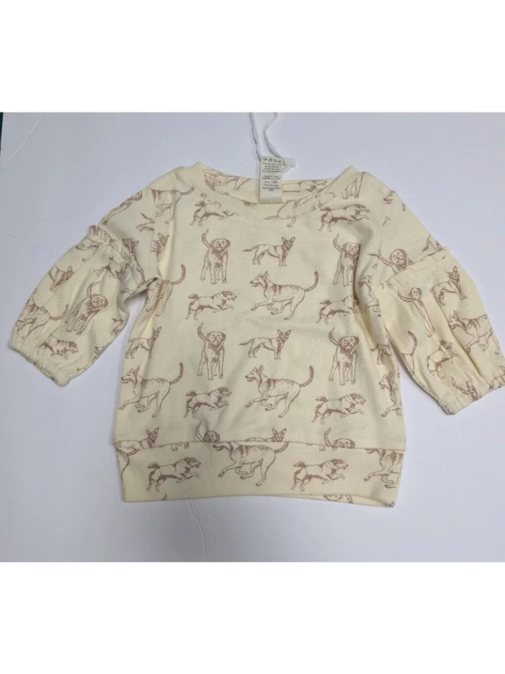 Kate Quinn Organic Cotton Dogs Top Leggings Bib Bow Bundle 3-6 Neutral Mutts